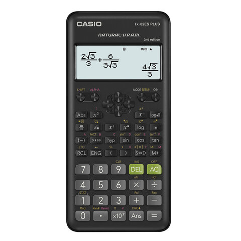 Калькулятор инженерный CASIO FX-82ESPLUS-2-WETD (162х80 мм), 252 функции, батарея, сертифицирован для ЕГЭ, FX-82ESPLUS-2-S