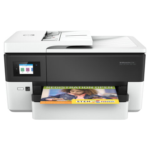 МФУ струйное HP OfficeJet Pro 7720 "4 в 1" А3, 22 стр./мин, 30000 стр./мес., 4800х1200, ДУПЛЕКС, АПД, Wi-Fi, сетевая карта, Y0S18A