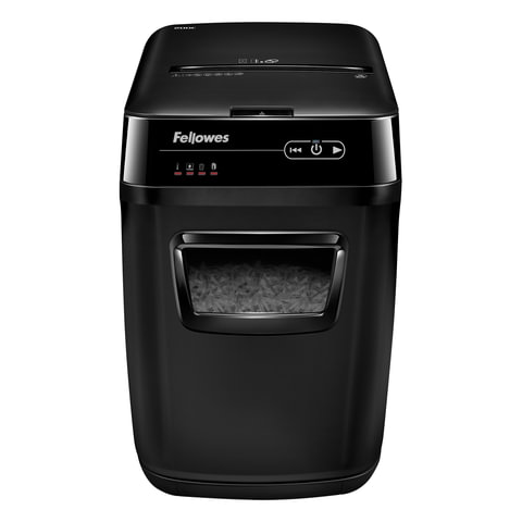 Уничтожитель (шредер) FELLOWES AUTOMAX 200C, АВТОПОДАЧА, 4 уровень секретности, фрагменты 4х38 мм, 200 листов, 32 л, FS-46536