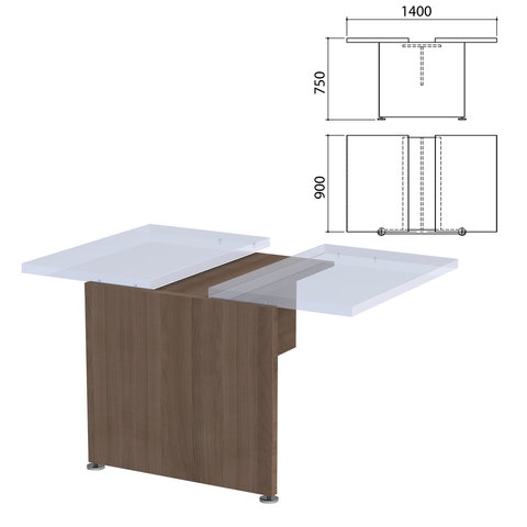 Каркас модуля стола для переговоров "Приоритет", 1400х900х750 мм, лагос, К-914, К-914 лагос