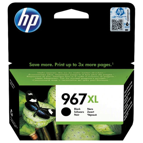 Картридж струйный HP (3JA31AE) для HP OfficeJet Pro 9020/9023, №967XL черный, ресурс 3000 страниц