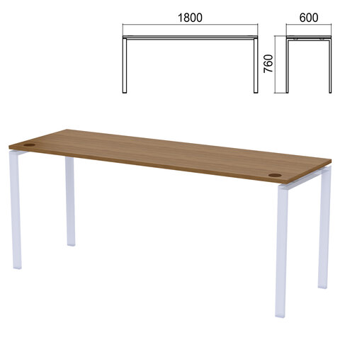 Столешница стола на металлокаркасе "Арго", 1800х600х760 мм, орех