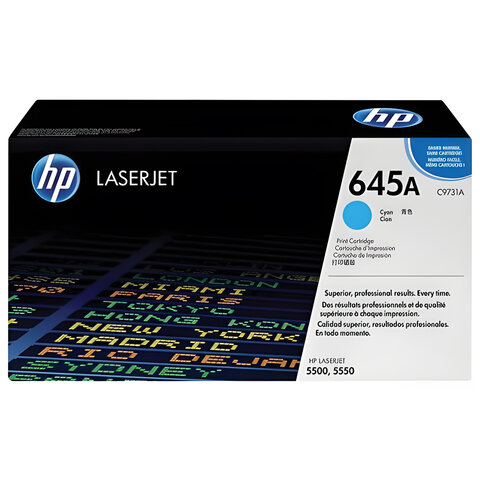 Картридж лазерный HP (C9731A) Color LaserJet 5500/5550, №645A, голубой, оригинальный, ресурс 12000 страниц