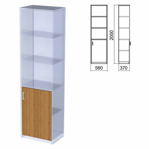 Шкаф полузакрытый ЧАСТЬ 2 "Арго", 560х370х2000 мм, дверь, 4 полки, орех
