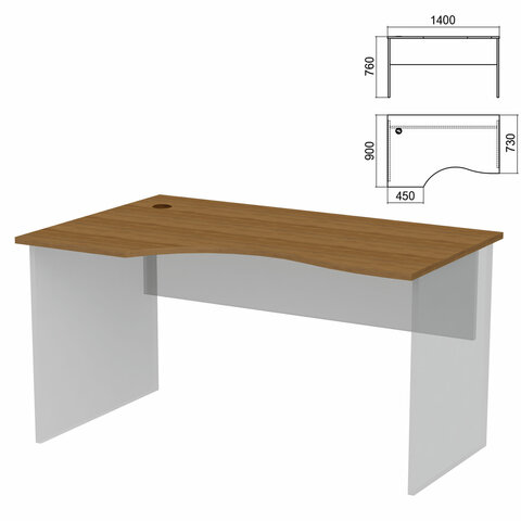 Стол эргономичный ЧАСТЬ 1 "Арго", 1400х900х760 мм, левый, орех